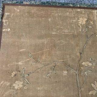 Rare old Chinese embroidered silk panel with birds - Qianlong/Jiaqing 9