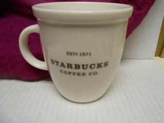 Starbucks White ABBEY ESTD 1971 Ceramic Cup 12 Oz 2006. 2
