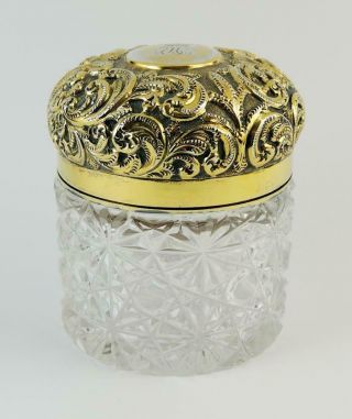 Silver Gilt Hobnail Glass Scent Jar London 1900 Thomas Wheeler Ducal Coronet