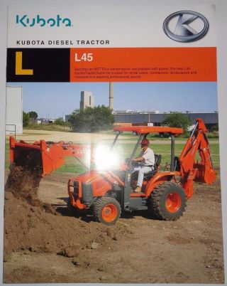 Kubota L45 Tractor Loader Backhoe Sales Brochure Literature Ad Tl1000a