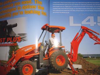 Kubota L45 Tractor Loader Backhoe Sales Brochure Literature ad TL1000A 2