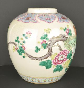 A LARGE CHINESE FAMILLE ROSE PORCELAIN JAR WITH BIRDS - 19TH CENTURY 9