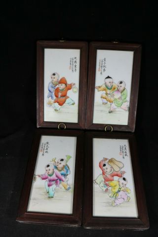 Chinese Famille Rose Porcelain A Set Plaques
