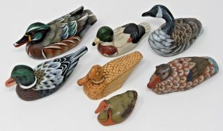 Duck,  Duck,  Goose Vintage Set Of 7 Hp Wood / Ceramic Ducks,  Prc Pacific Rim