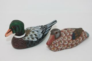 DUCK,  DUCK,  GOOSE VINTAGE set of 7 HP Wood / Ceramic Ducks,  PRC Pacific Rim 5