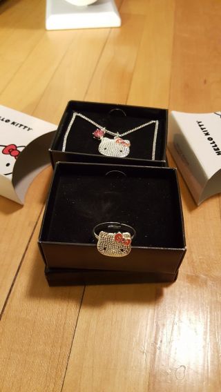 Hello Kitty Sanrio Necklace And Ring