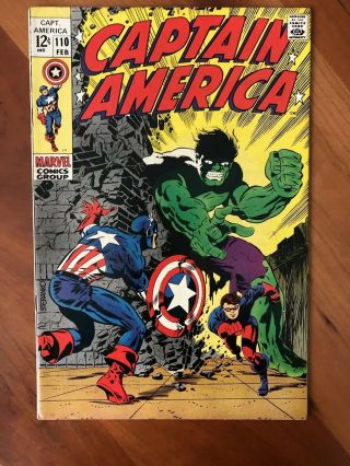 Captain America 110 Silver Age Comic Higher Grade Key Hulk Appearance Steranko