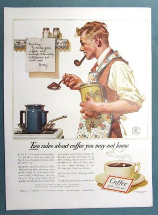 10.  5 By 14 Size 1943 Coffee Ad Two Rules About Coffee You May Not Know