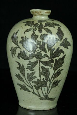 Aug023 Korean Goryeo Celadon Porcelain Meiping Vase Bottle