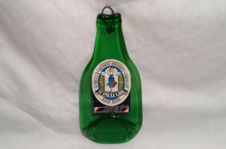 Vintage St Pauli Girl German Beer Melted Flattened Glass Bottle With Label