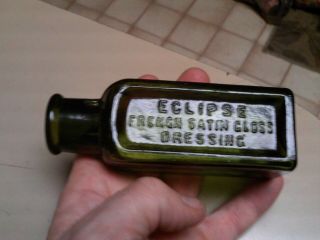 Antique Bottle Eclipse French Satin Gloss Dressing Olive Green Applied Top Whitt