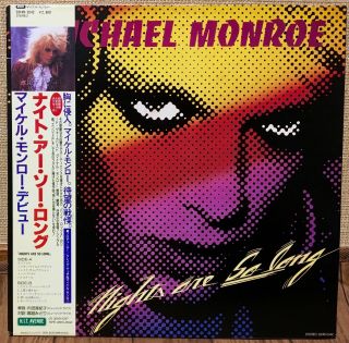 Michael Monroe Nights Are So Long Japan Promo Lp W/poster,  Obi 28hb - 2042