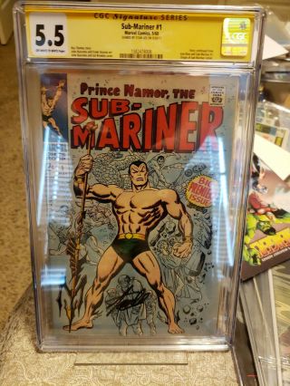 Sub - Mariner (1st Series) 1 1968 Cgc 5.  5 Ss Stan Lee Great Signature Placement