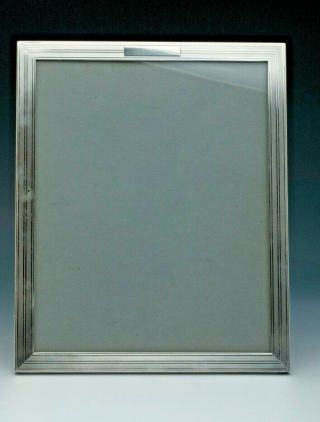 Cartier 8 " X 10 " Sterling Frame With Leather & Wood Backing