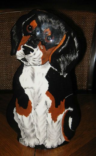 Beagle 12” Tall Ceramic Flower / Plant Vase By Nina Lyman -