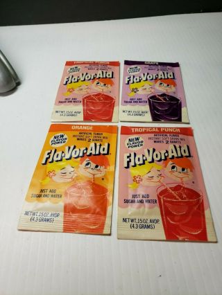 Vintage 1970s Fla Vor Aid Soft Drink Powder Selection Variety