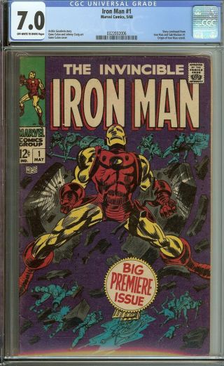 Iron Man 1 Cgc 7.  0 Marvel Comic Key 1st Issue Silver Age 12c