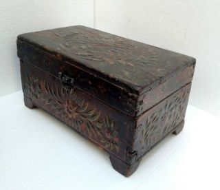 Antique Embossed Floral Painting Wooden Merchant Treasure Trunk Box Litho Print 2