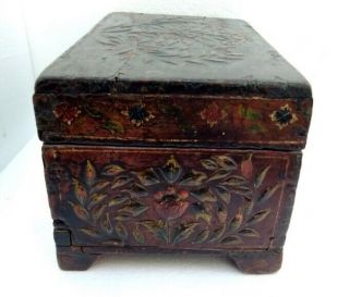 Antique Embossed Floral Painting Wooden Merchant Treasure Trunk Box Litho Print 5