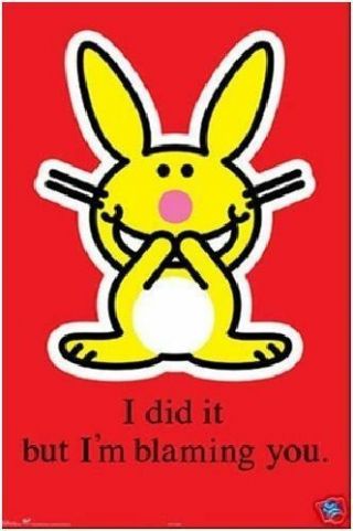 Jim Benton Its Happy Bunny I Did It But Blaming You Poster 22x34
