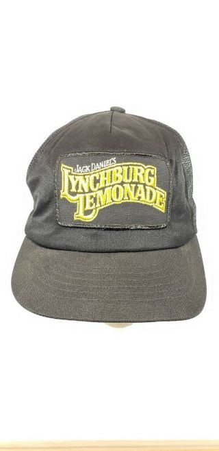 Vintage Jack Daniels Whiskey Lynchburg Lemonade Black Mesh Baseball Hat Cap Usa