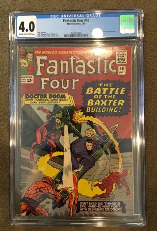 Fantastic Four 40 Cgc 4.  0 Dr.  Doom,  Daredevil.  Stan Lee,  Jack Kirby.