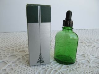 Vintage Green Glass Dropper Old Medicine Bottle 2 Ounce Old Stock