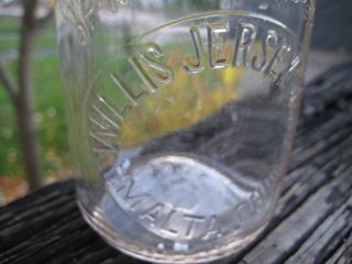 Malta,  Ohio,  Morgan County Trp Embossed Pint Milk Bottle,  Willis Jersey Dairy,  Oh. ,  O