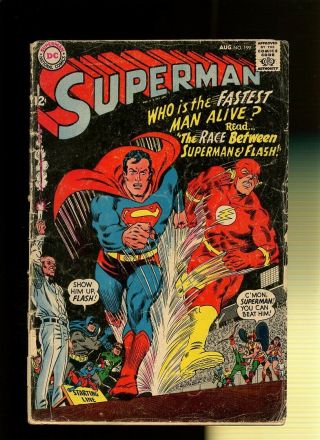 Superman 199 Gd 1.  8 1 1st Superman Vs Flash Race Jim Shooter & Curt Swan