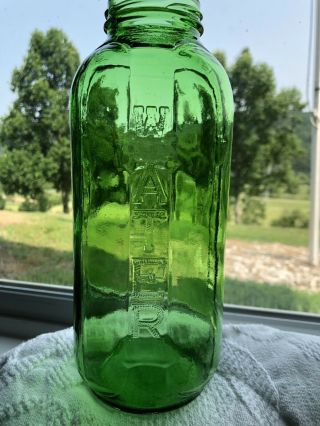 Emerald Green Glass Juice / Water 40 Oz.  Jar No Lid