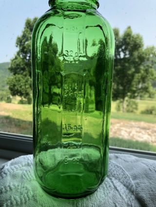 Emerald Green Glass Juice / Water 40 oz.  Jar No Lid 2