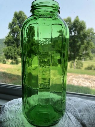 Emerald Green Glass Juice / Water 40 oz.  Jar No Lid 4