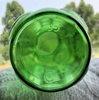 Emerald Green Glass Juice / Water 40 oz.  Jar No Lid 5