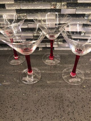 Beefeater Martini Red Stemmed Glasses Set Of 4