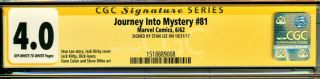 JOURNEY INTO MYSTERY 81 CGC 4.  0 SS SIGNED BY STAN LEE 1 0F 3 SIGNED COPIES 2
