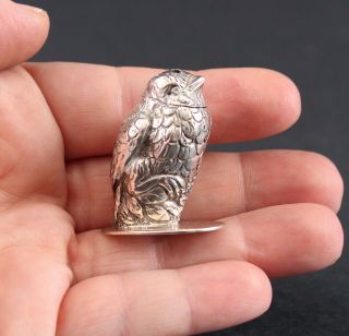 8 Antique Flli Coppini German 800 Silver Miniature Figural Bird Salt Shakers 12
