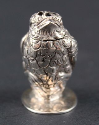 8 Antique Flli Coppini German 800 Silver Miniature Figural Bird Salt Shakers 5