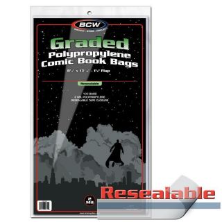 300 Bcw Resealable Bags For Graded Comics - 9 X 13 7/16 - 1 - Bag - Gc - R