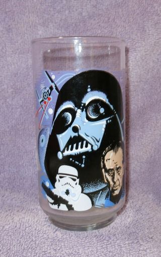 Vtg 1977 Star Wars Darth Vader Coca Cola Burger King Glass Lt Ed
