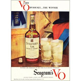 1948 Seagrams Vo Whisky: Very Obviously The Winner Vintage Print Ad