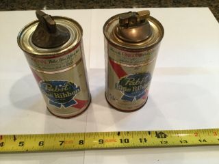Vintage Pabst Blue Ribbon Flat Top Beer Can Lighters - 2