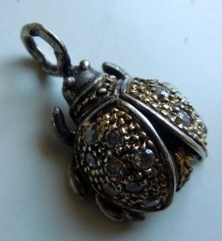Faberge Antique Imperial Russian Enamel Pendant Ladybird,  84 Silver.