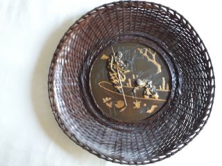 Japanese Meiji Period Woven Bronze Basket/Tray,  19th century 2