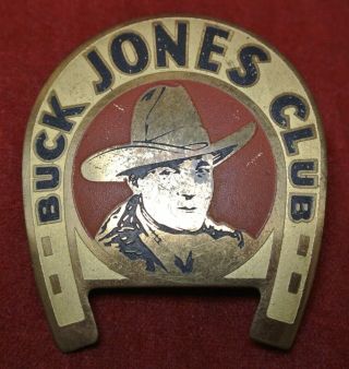 1930 - 40’s Buck Jones Club - Cowboy/horses Radio Premium Pin/badge -