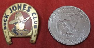 1930 - 40’s BUCK JONES CLUB - Cowboy/horses Radio Premium Pin/Badge - 5