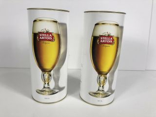 Stella Artois Gold Rimmed Beer Glasses 330 Ml Barware Limited Edition X 2