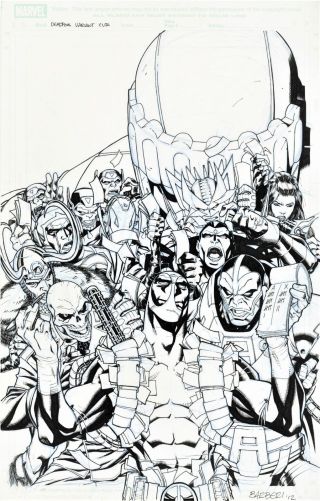 Avx Avengers Vs X - Men 1 Cover Art Deadpool Variant By Carlo Barberi