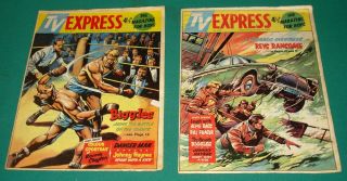 Tv Express X 2 Jan 1962 375 - 376 Danger Man Biggles Wulf Last 2 Ever Good