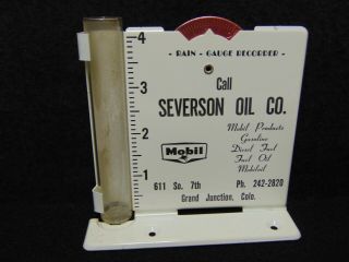 Mobil Products Oil Rain Gauge Sign Grand Junction Colo.  Severson Oil Co.