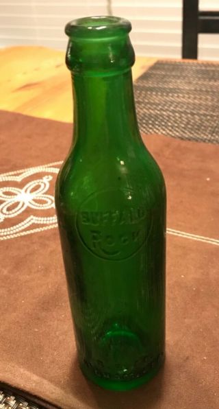 Rare Green Buffalo Rock Ginger Ale Embossed Soda Bottle Birmingham,  Alabama,  Ala